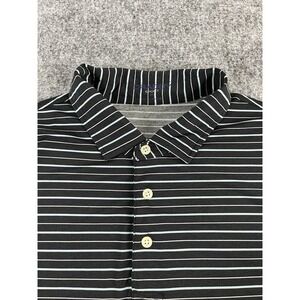 B Draddy Sport Polo Shirt Mens Medium Black Performance Stretch No Logos EUC